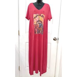 Keep it Gypsy Pink Graphic T-Shirt Maxi dress